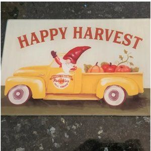 Glass Cutting Board Happy Harvest 12" x 8" NIB